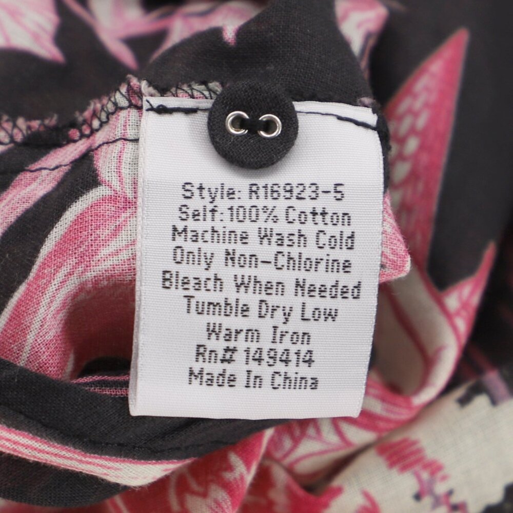 JOHNNY WAS House on the Hill Ruffle Sleeve Blouse Pink/Black Size L - Picture 11 of 13
